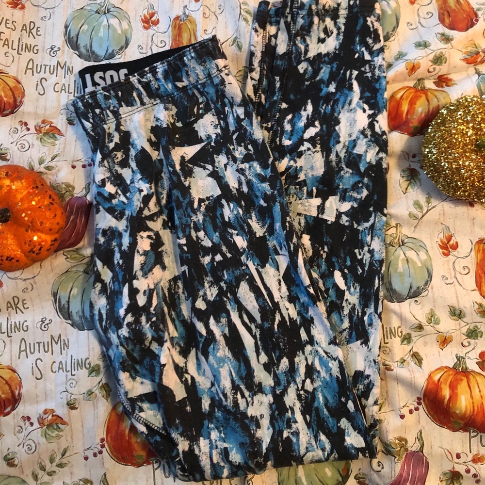 Blue nike paint stroke leggings